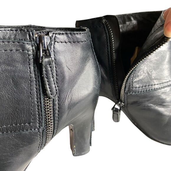 Sam Edelman Heel Ankle Boot‎ Womens 6.5M Black Lea Punk Goth Edgy Classic Chic - Picture 5 of 14